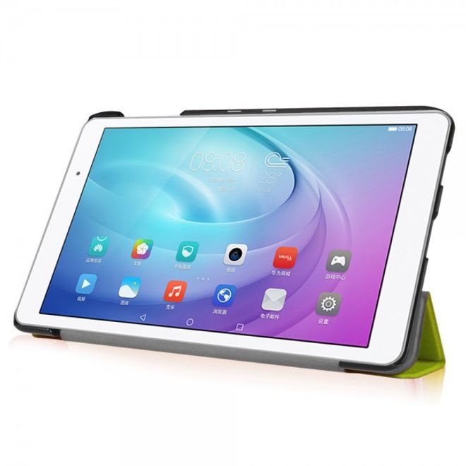 Huawei MediaPad T2 10.0 Pro Dreifach faltbare Leder Smart Case Hülle mit Standfunktion - grün