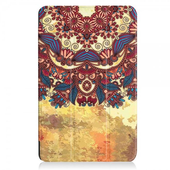 Huawei MediaPad T2 10.0 Pro Dreifach faltbare Leder Flip Case Hülle mit Blumen im Retrolook