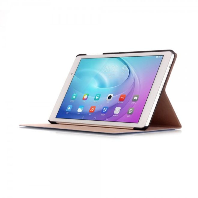 Huawei MediaPad T2 10.0 Pro Leder Cover Hülle mit sandartiger Oberfläche und Standfunktion - dunkelblau
