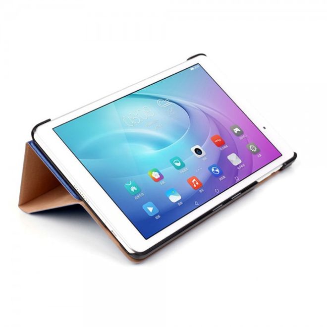Huawei MediaPad T2 10.0 Pro Leder Cover Hülle mit sandartiger Oberfläche und Standfunktion - dunkelblau