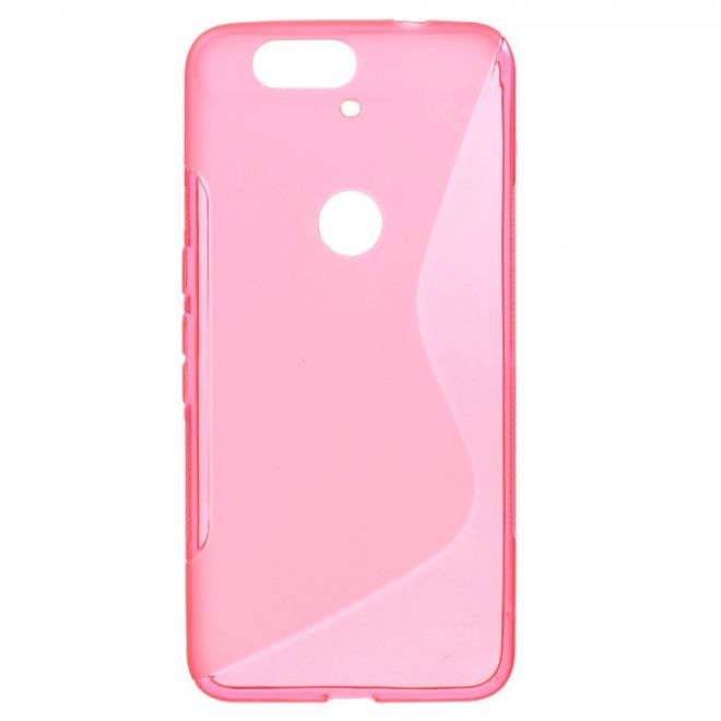 Huawei Nexus 6P Elastisches Plastik Case S-Shape - rosa
