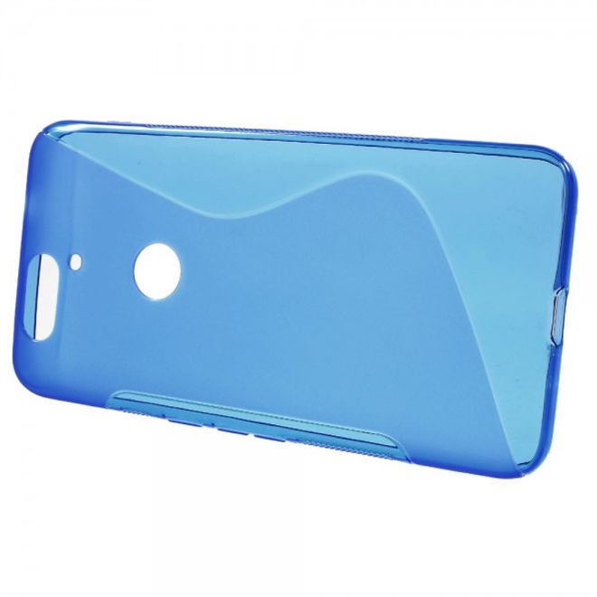 Huawei Nexus 6P Elastisches Plastik Case S-Shape - blau