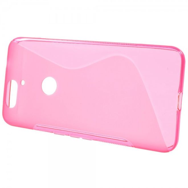 Huawei Nexus 6P Elastisches Plastik Case S-Shape - rosa