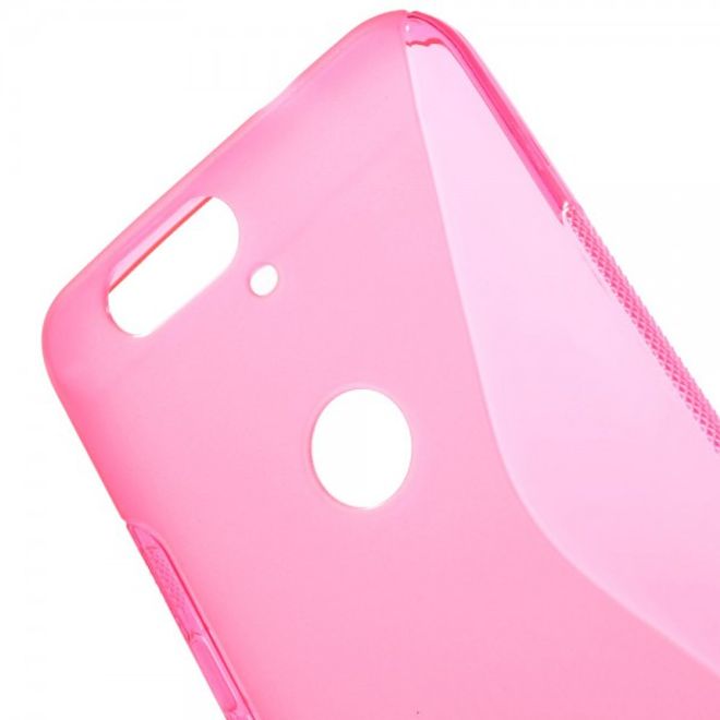 Huawei Nexus 6P Elastisches Plastik Case S-Shape - rosa
