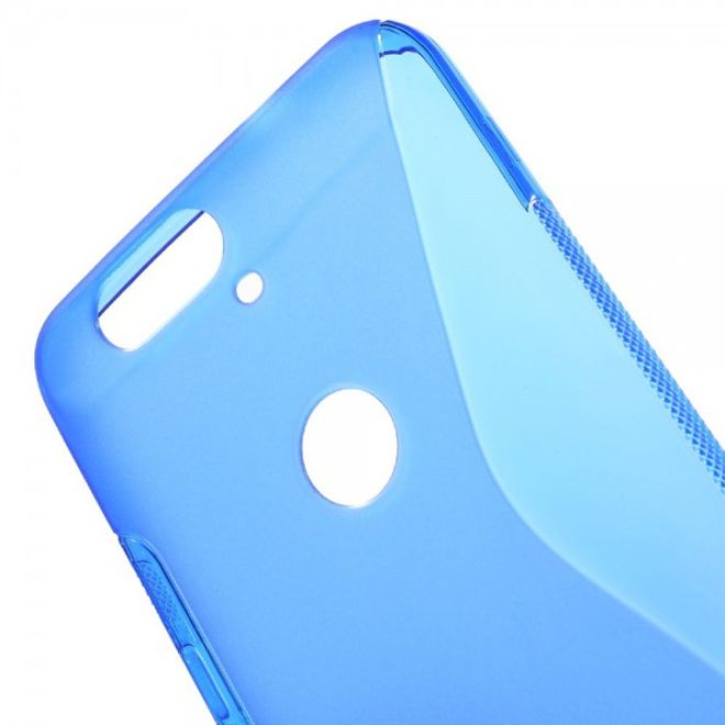 Huawei Nexus 6P Elastisches Plastik Case S-Shape - blau