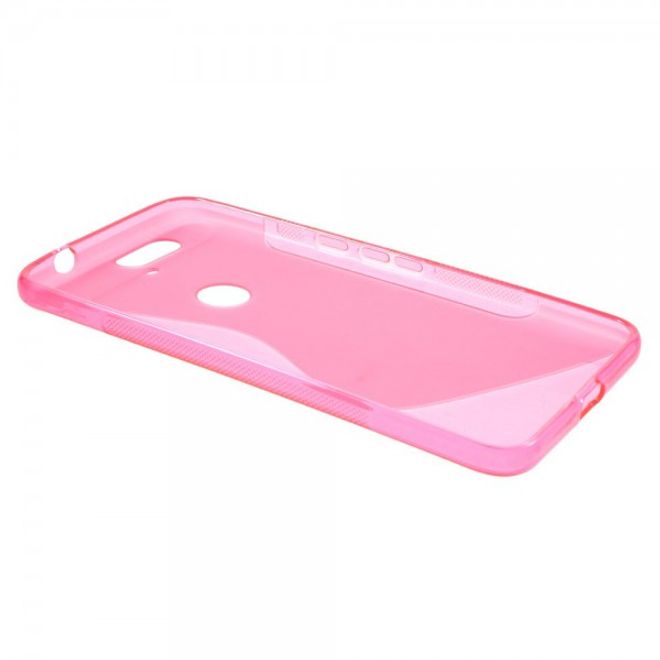 Huawei Nexus 6P Elastisches Plastik Case S-Shape - rosa