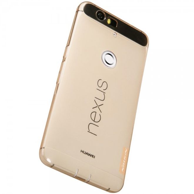 Huawei Nexus 6P Hochwertige, natürliche Plastik Cover Hülle (0.6mm dick) von Nillkin - braun