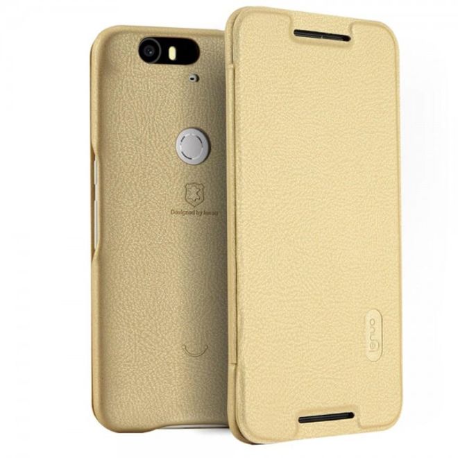 Huawei Nexus 6P Lenuo Ledream Series Leder Cover Hülle mit Kreditkartenslots - champagnerfarben