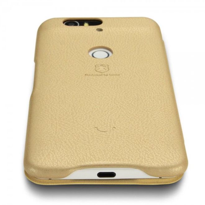 Huawei Nexus 6P Lenuo Ledream Series Leder Cover Hülle mit Kreditkartenslots - champagnerfarben