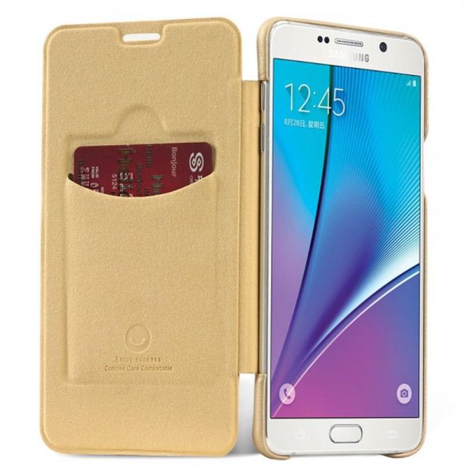 Huawei Nexus 6P Lenuo Ledream Series Leder Cover Hülle mit Kreditkartenslots - champagnerfarben