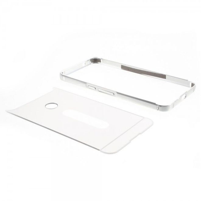 Huawei Nexus 6P Metall Bumper und Hart Plastik Cover Hülle - silber