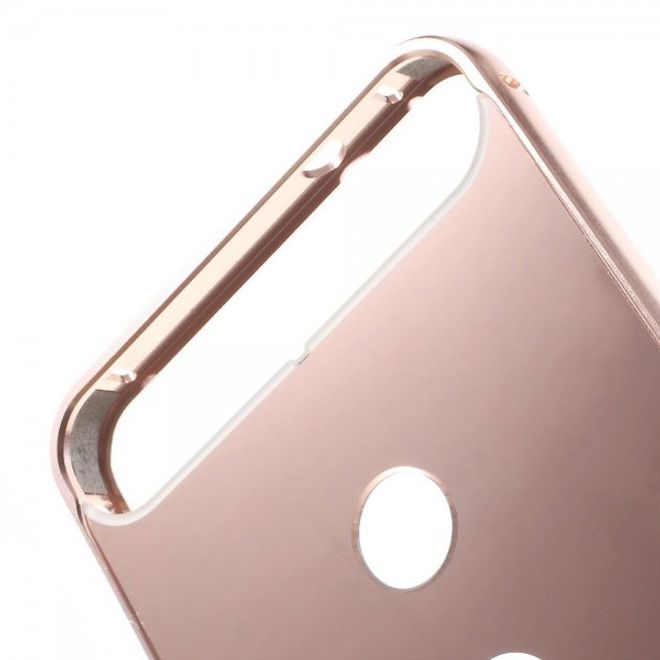 Huawei Nexus 6P Metall Bumper und Hart Plastik Cover Hülle - rosagold