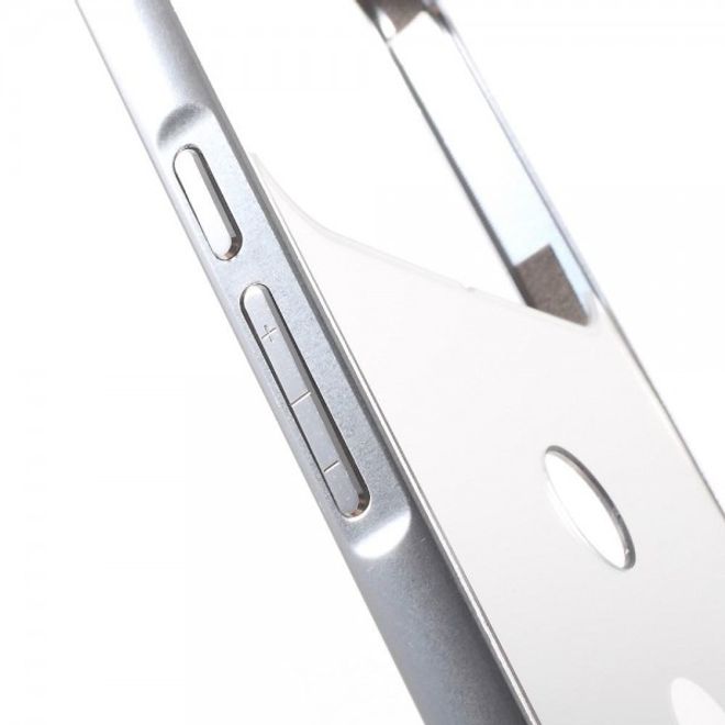 Huawei Nexus 6P Metall Bumper und Hart Plastik Cover Hülle - silber