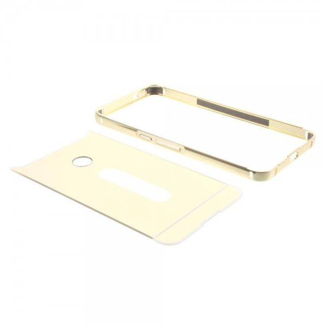 Huawei Nexus 6P Metall Bumper und Hart Plastik Cover Hülle - gold