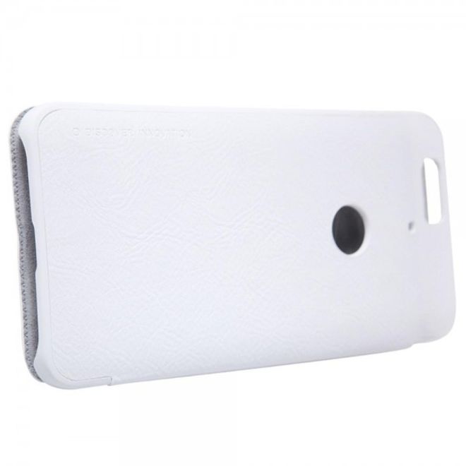 Huawei Nexus 6P Nillkin Qin Series Leder Flip Case Handy Hülle - weiss