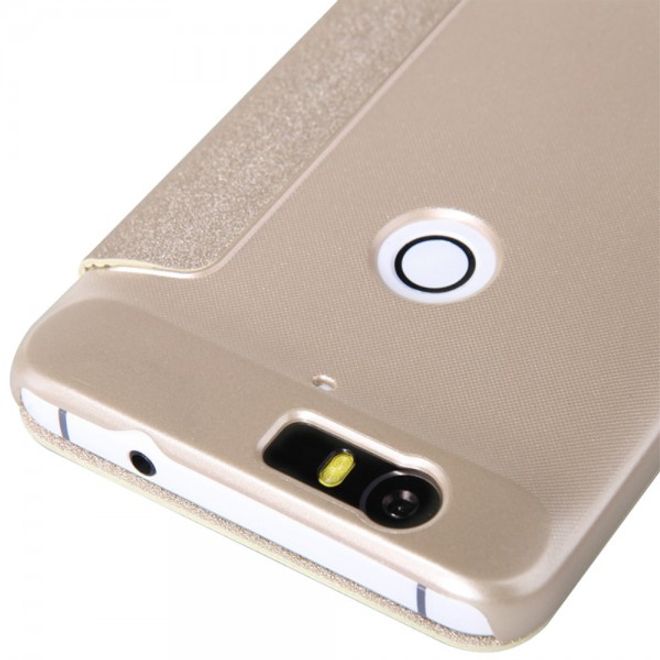 Huawei Nexus 6P Nillkin Sparkle Series Leder Flip Case Hülle - gold