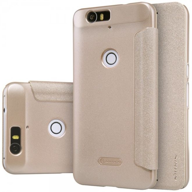 Huawei Nexus 6P Nillkin Sparkle Series Leder Flip Case Hülle - gold