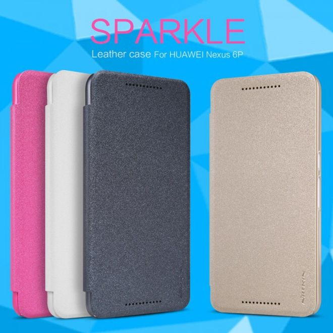 Huawei Nexus 6P Nillkin Sparkle Series Leder Flip Case Hülle - rosa
