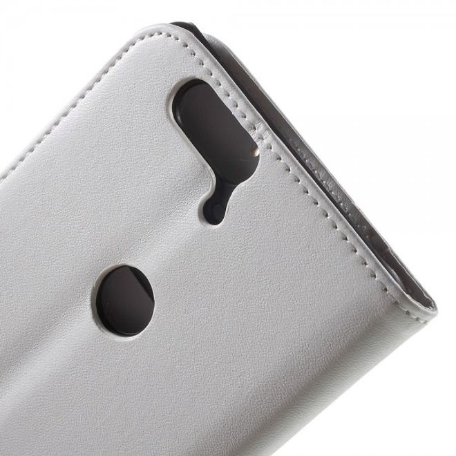 Huawei Nexus 6P Sanfte Leder Case Hülle mit Kreditkartenslots und Standfunktion - weiss