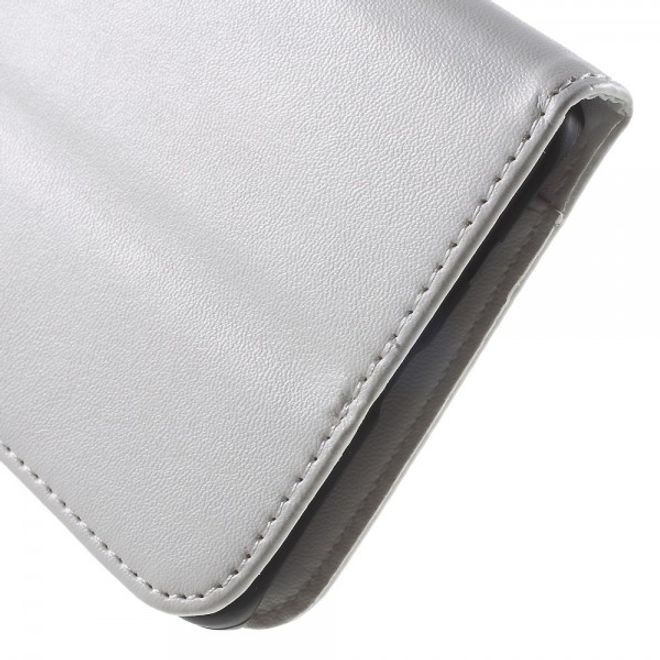 Huawei Nexus 6P Sanfte Leder Case Hülle mit Kreditkartenslots und Standfunktion - weiss