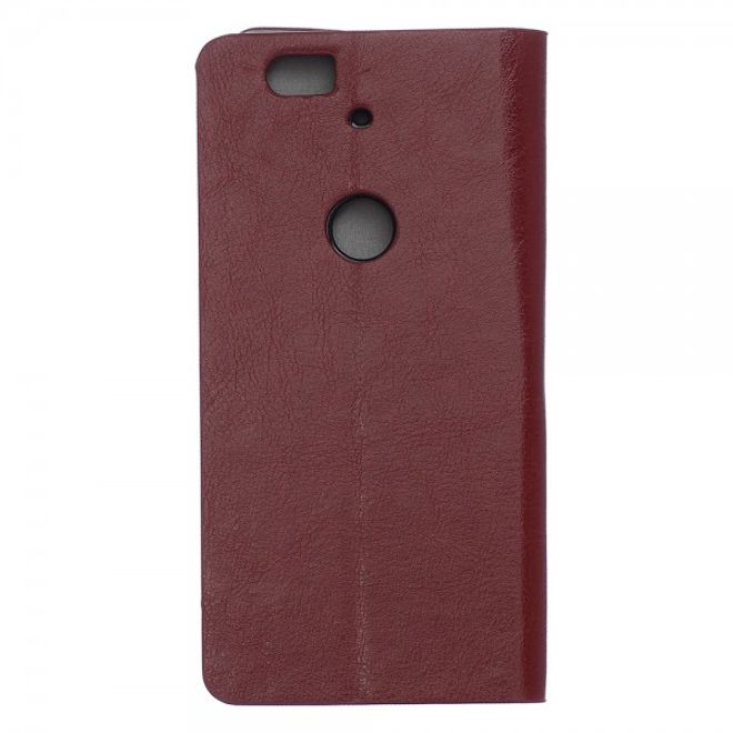Huawei Nexus 6P Trendige Crazy Horse Leder Cover Hülle mit Standfunktion - braun