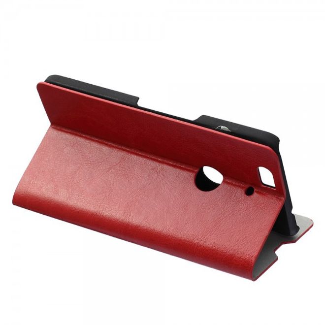 Huawei Nexus 6P Trendige Crazy Horse Leder Cover Hülle mit Standfunktion - rot