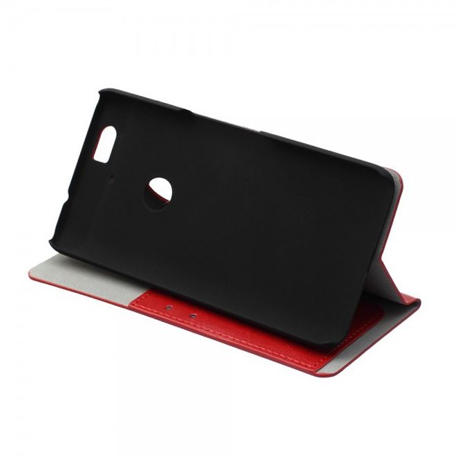 Huawei Nexus 6P Trendige Crazy Horse Leder Cover Hülle mit Standfunktion - rot