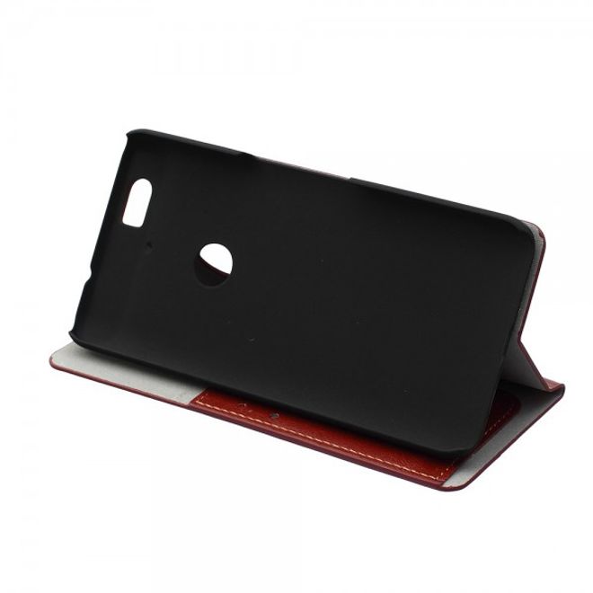 Huawei Nexus 6P Trendige Crazy Horse Leder Cover Hülle mit Standfunktion - braun