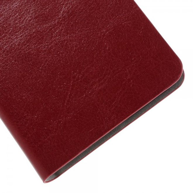 Huawei Nexus 6P Trendige Crazy Horse Leder Cover Hülle mit Standfunktion - rot