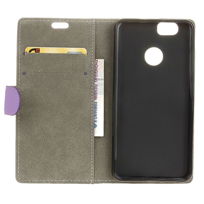 Huawei Nova 5.0 Handy Case - Leder Case mit Standfunktion - purpur