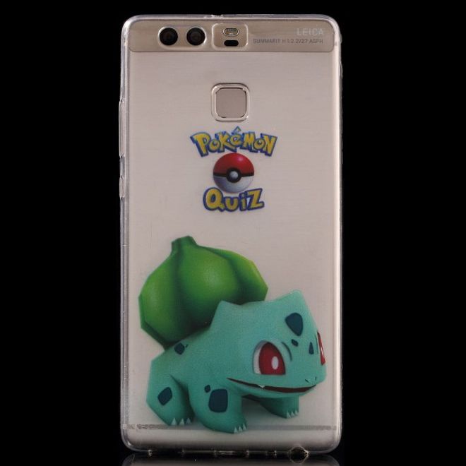 Huawei P9 Elastische, dünne Plastik Cover Gummihülle mit Pokemon Bisasam