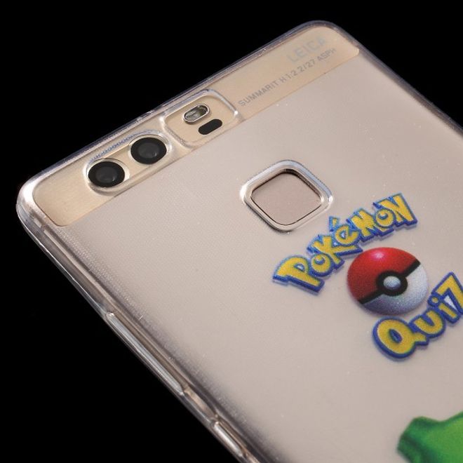 Huawei P9 Elastische, dünne Plastik Cover Gummihülle mit Pokemon Bisasam