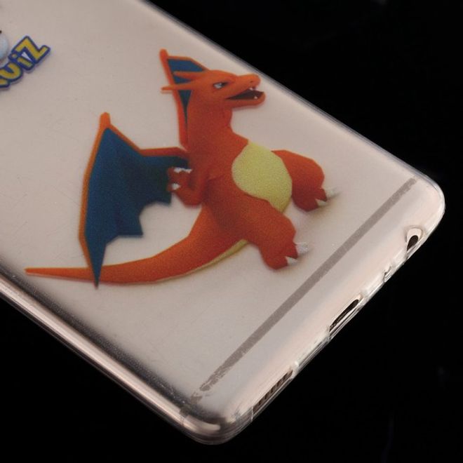 Huawei P9 Elastische, dünne Plastik Cover Gummihülle mit Pokemon Glurak
