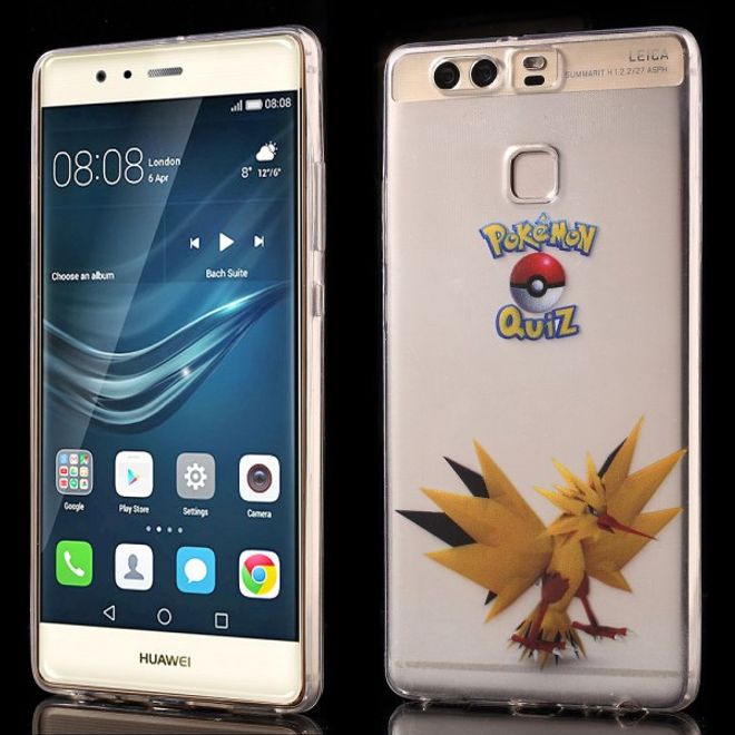 Huawei P9 Elastische, dünne Plastik Cover Gummihülle mit Pokemon Zapdos