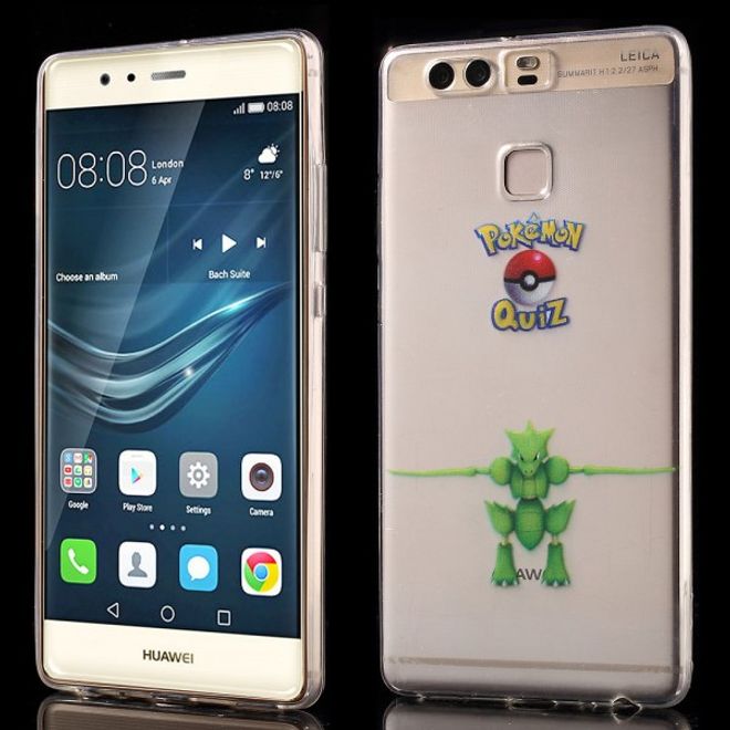 Huawei P9 Elastische, dünne Plastik Cover Gummihülle mit Pokemon Sichlor