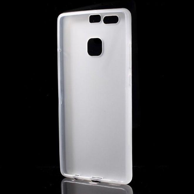 Huawei P9 Elastische, matte Plastik Cover Hülle - transparent