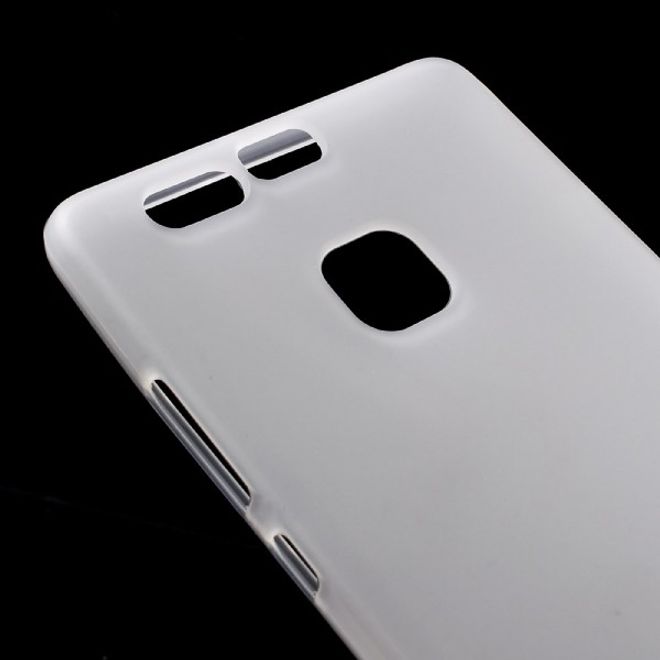 Huawei P9 Elastische, matte Plastik Cover Hülle - transparent