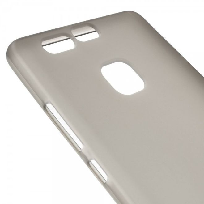 Huawei P9 Elastische, matte Plastik Cover Hülle - grau