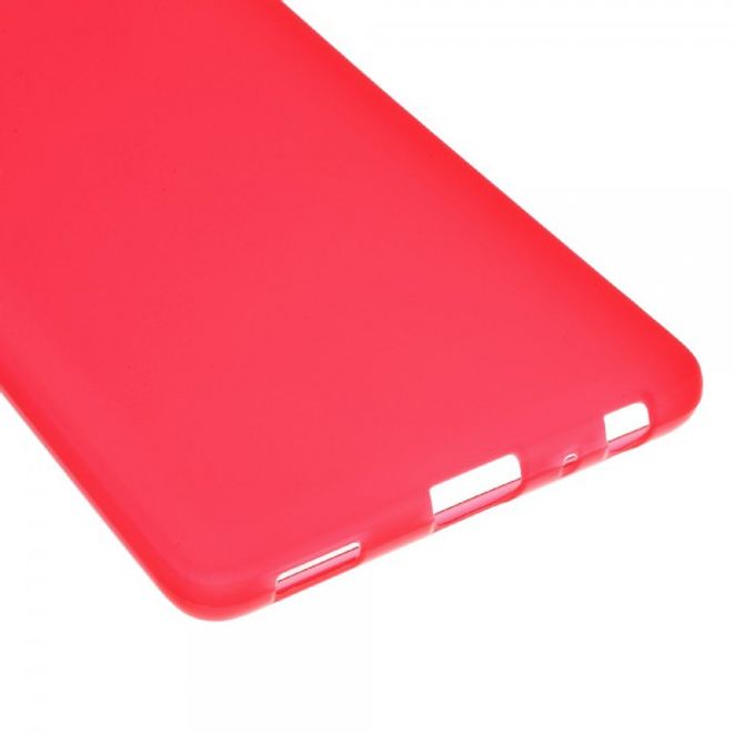Huawei P9 Elastische, matte Plastik Cover Hülle - rot