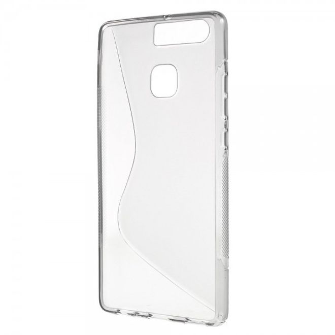Huawei P9 Elastische Plastik Case Hülle S-Line - grau