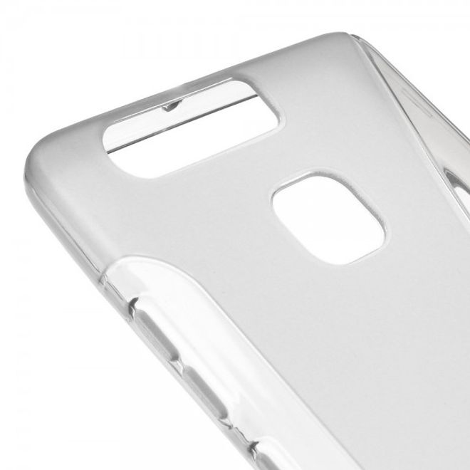 Huawei P9 Elastische Plastik Case Hülle S-Line - grau