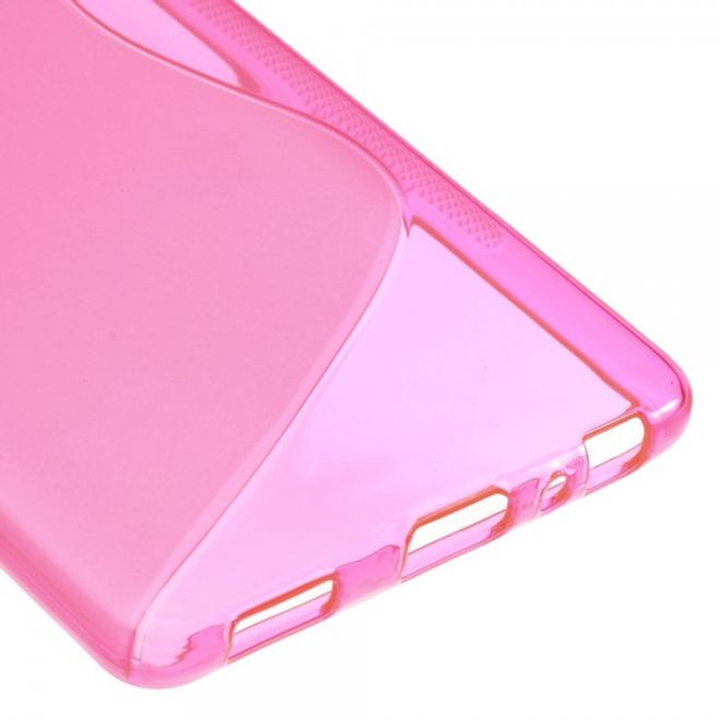 Huawei P9 Elastische Plastik Case Hülle S-Line - rosa