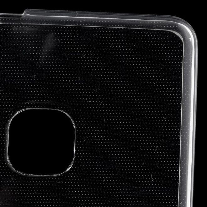 Huawei P9 Lite Elastische, glänzende Plastik Cover Hülle - transparent