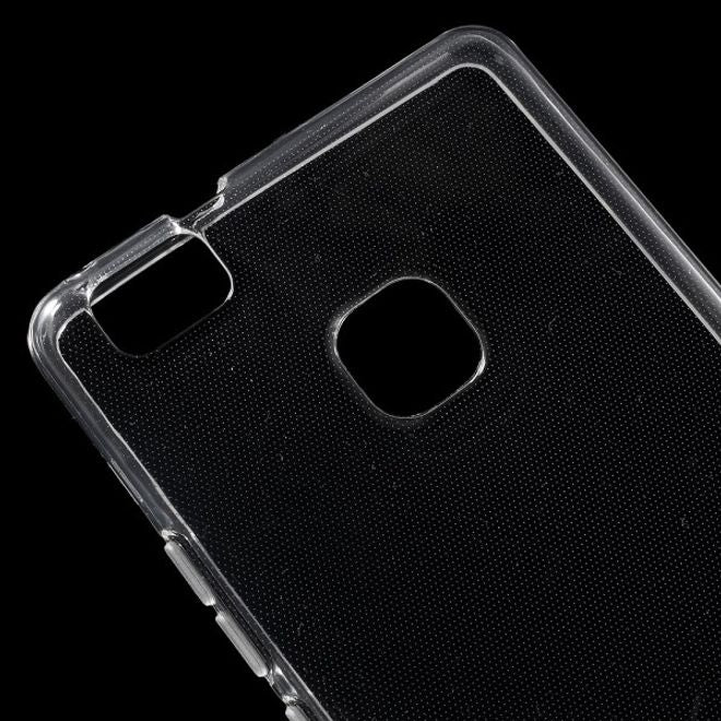 Huawei P9 Lite Elastische, glänzende Plastik Cover Hülle - transparent