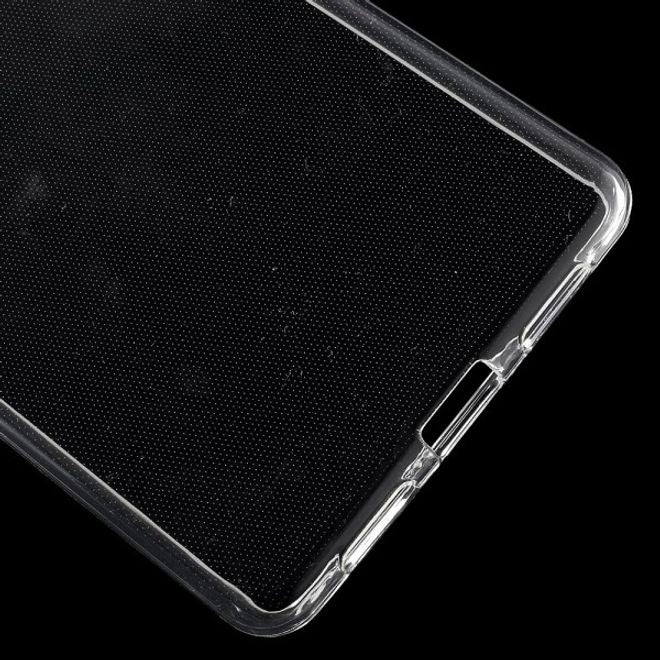 Huawei P9 Lite Elastische, glänzende Plastik Cover Hülle - transparent