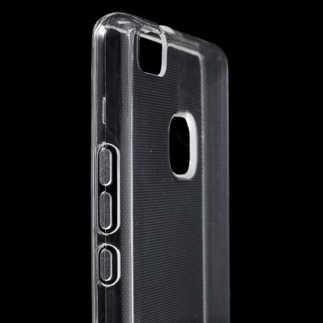 Huawei P9 Lite Elastische, glänzende Plastik Cover Hülle - transparent