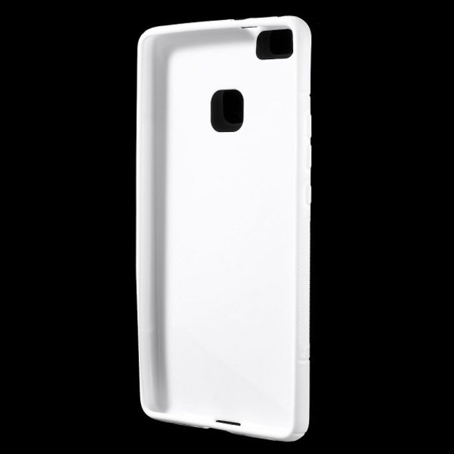 Huawei P9 Lite Elastische Plastik Case Hülle S-Line - weiss