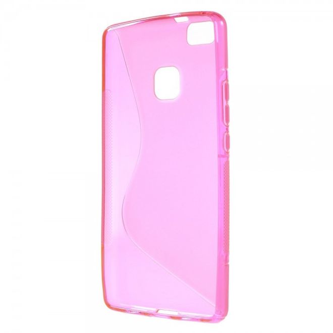 Huawei P9 Lite Elastische Plastik Case Hülle S-Line - rosa