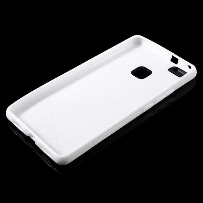 Huawei P9 Lite Elastische Plastik Case Hülle S-Line - weiss