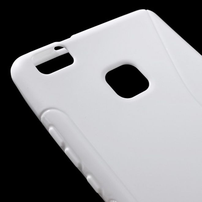 Huawei P9 Lite Elastische Plastik Case Hülle S-Line - weiss